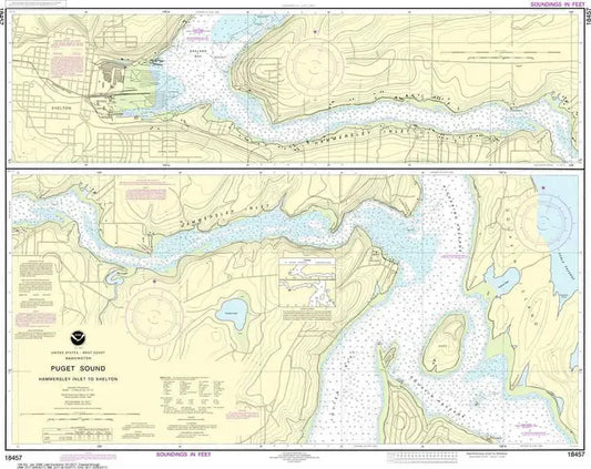 NOAA Chart 18457 - Hammersley Inlet to Shelton