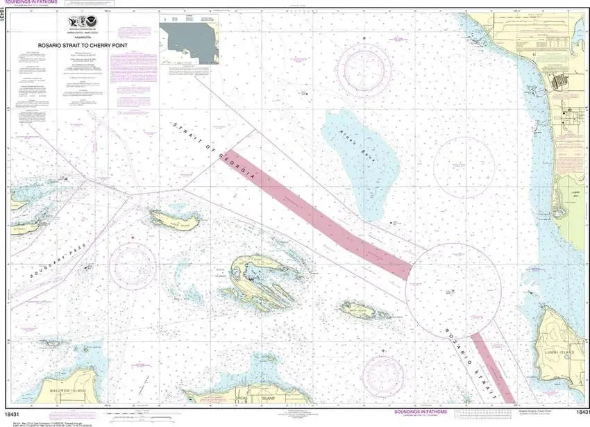NOAA Chart 18431 - Rosario Strait to Cherry Point