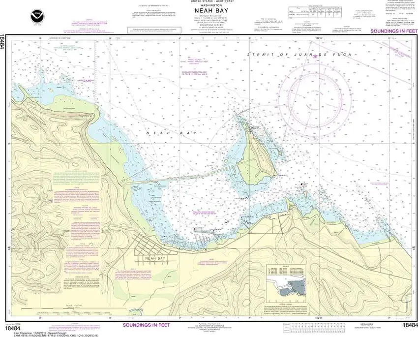 Nautical Chart 18484 - WA Coast - Neah Bay – Metsker Maps