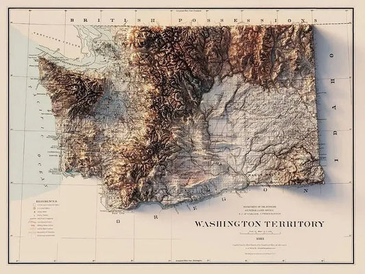 Washington 1883 Relief Map