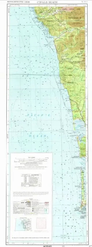 Copalis Beach & Cape Disappointment 1:250K USGS Topo Map