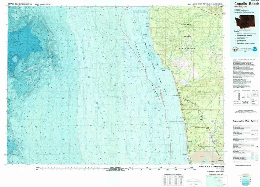 Copalis Beach USGS 1:100K Topo Map