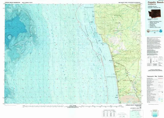 Copalis Beach USGS 1:100K Topo Map