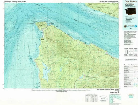 Cape Flattery USGS 1:100K Topo Map