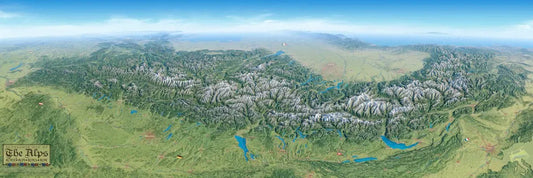 Alps Panorama Wall Map by Eric Knight