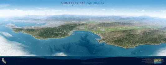 Monterey Bay Panorama Map by Eric Knight