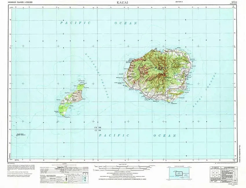 Kauai Topographic Map