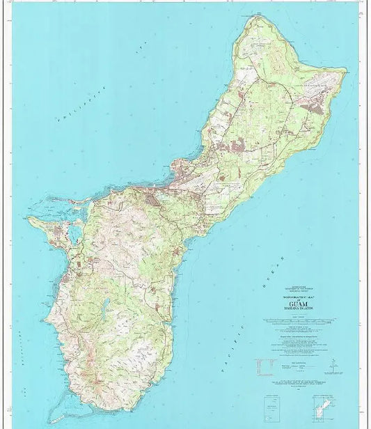 Guam Topographic Wall Map
