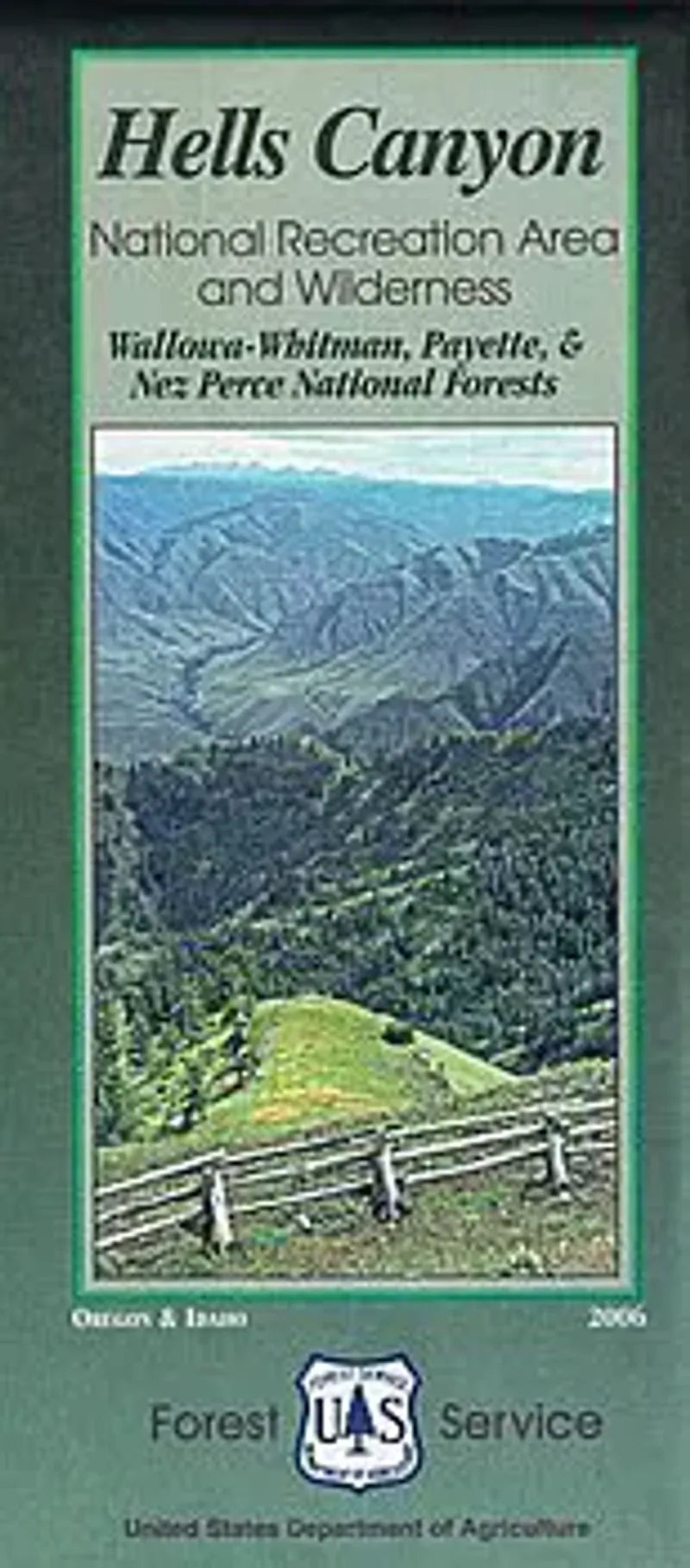 Hell's Canyon National Recreation Area & Wilderness Map