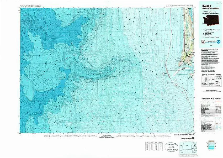 Ilwaco USGS 1:100K Topo Map