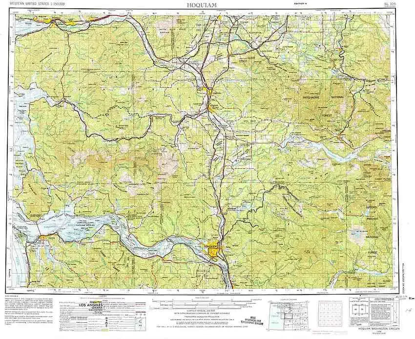 Hoquiam 1:250K USGS Topo Map