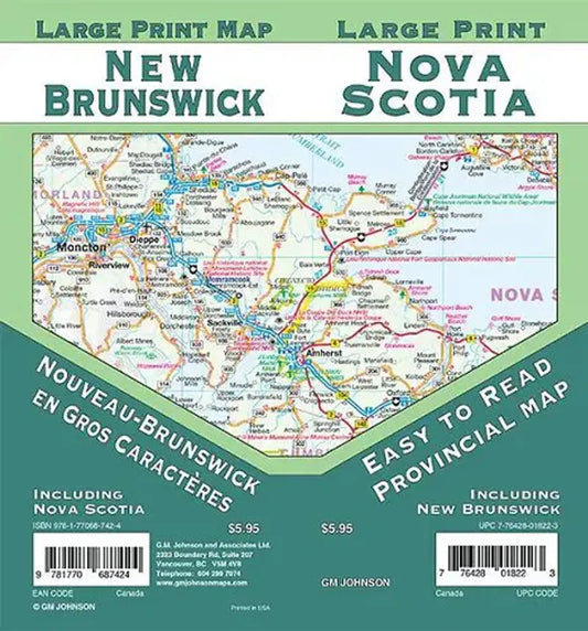 Nova Scotia & New Brunswick Road Map