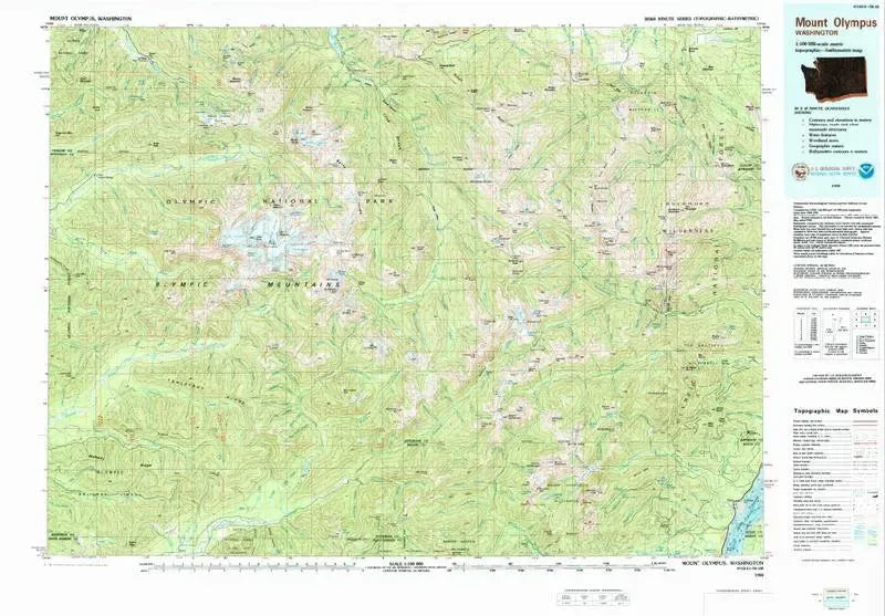 Mount Olympus USGS 1:100K Topo Map