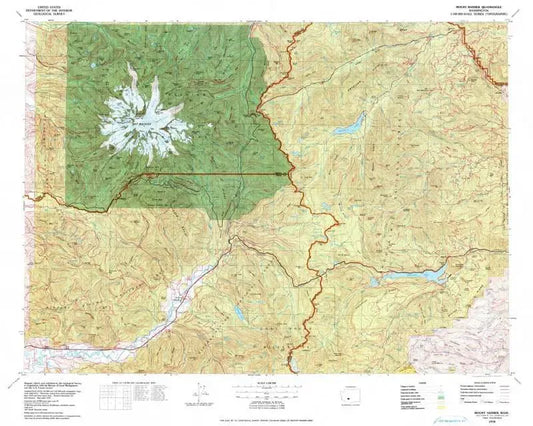 Mount Rainier USGS 1:100K Topo Map