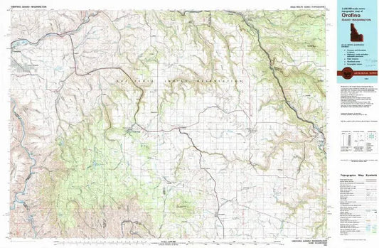 Orofino USGS 1:100K Topo Map