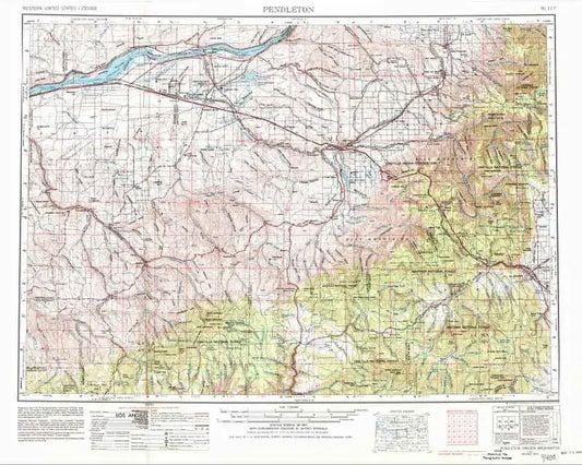 Pendleton 1:250K USGS Topo Map