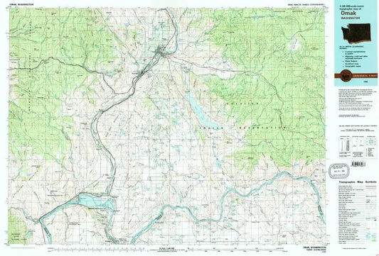 Omak USGS 1:100K Topo Map
