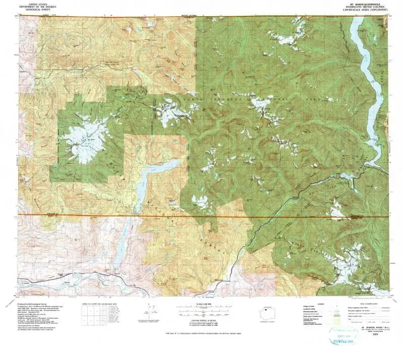 Mount Baker USGS 1:100K Topo Map