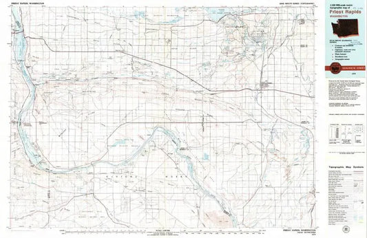Priest Rapids USGS 1:100K Topo Map