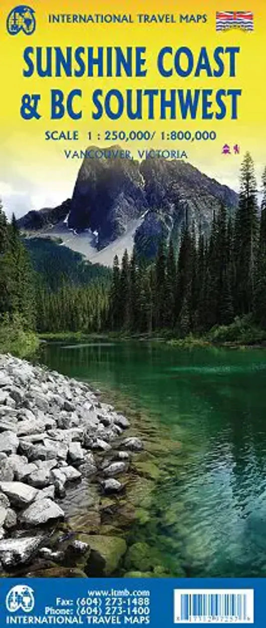 Sunshine Coast SW British Columbia Travel Map