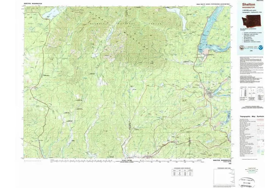 Shelton USGS 1:100K Topo Map