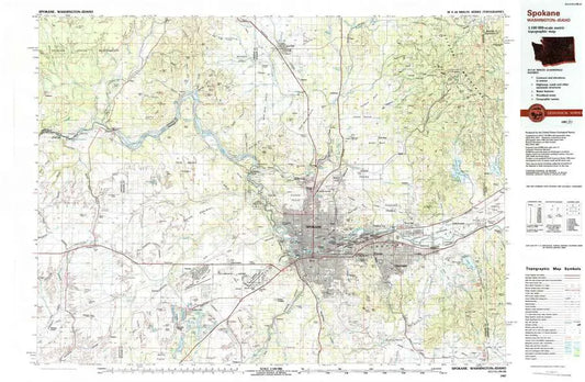 Spokane USGS 1:100K Topo Map