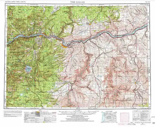 The Dalles 1:250K USGS Topo Map