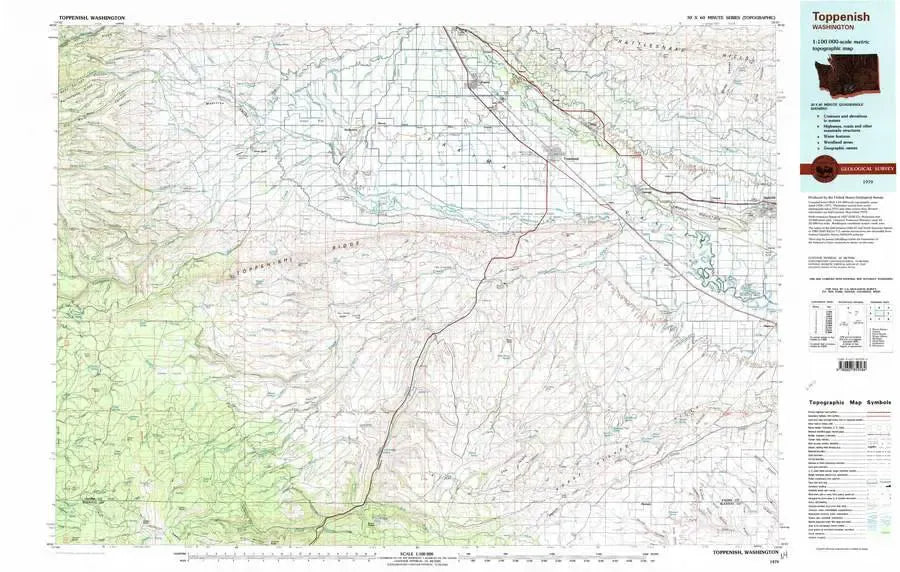 Toppenish USGS 1:100K Topo Map