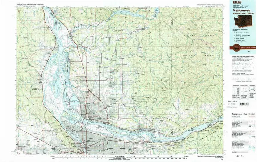 Vancouver USGS 1:100K Topo Map