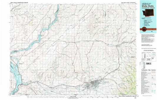 Walla Walla USGS 1:100K Topo Map