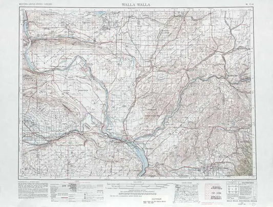 Walla Walla 1:250K USGS Topo Map