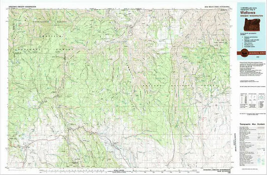 Wallowa USGS 1:100K Topo Map