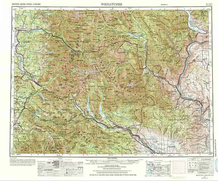Wenatchee 1:250K USGS Topo Map
