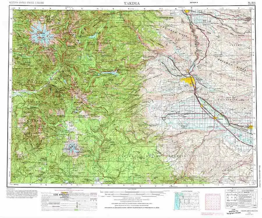 Yakima 1:250K USGS Topo Map