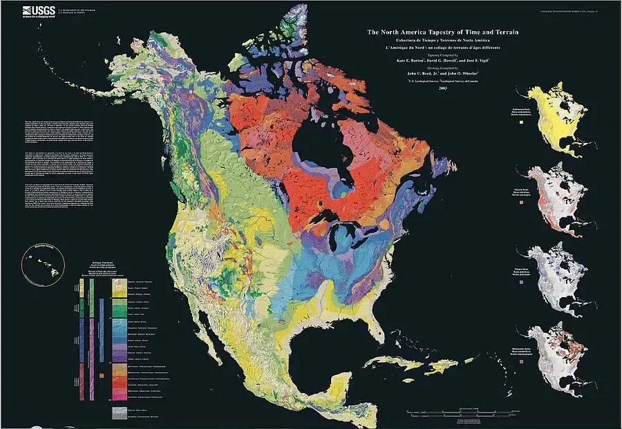 Tapestry of Time and Terrain: North America Geologic Map