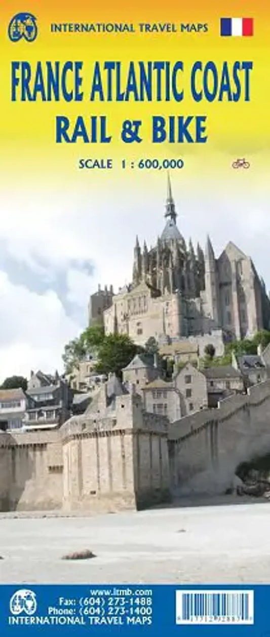 France Atlantic Coast Rail & Bike Travel Map