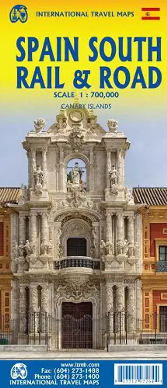Spain South Rail & Road Travel Map
