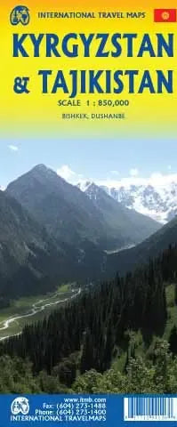 Kyrgyzstan & Tajikistan Travel Map