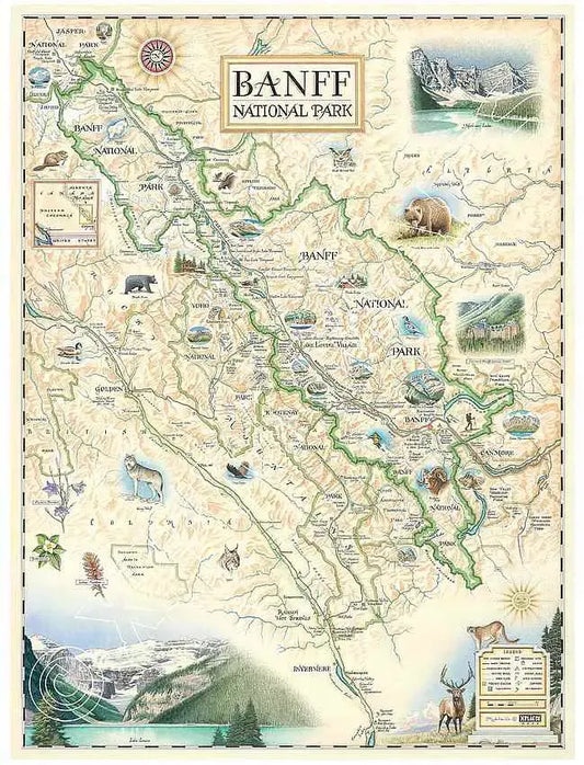 Banff National Park Wall Map