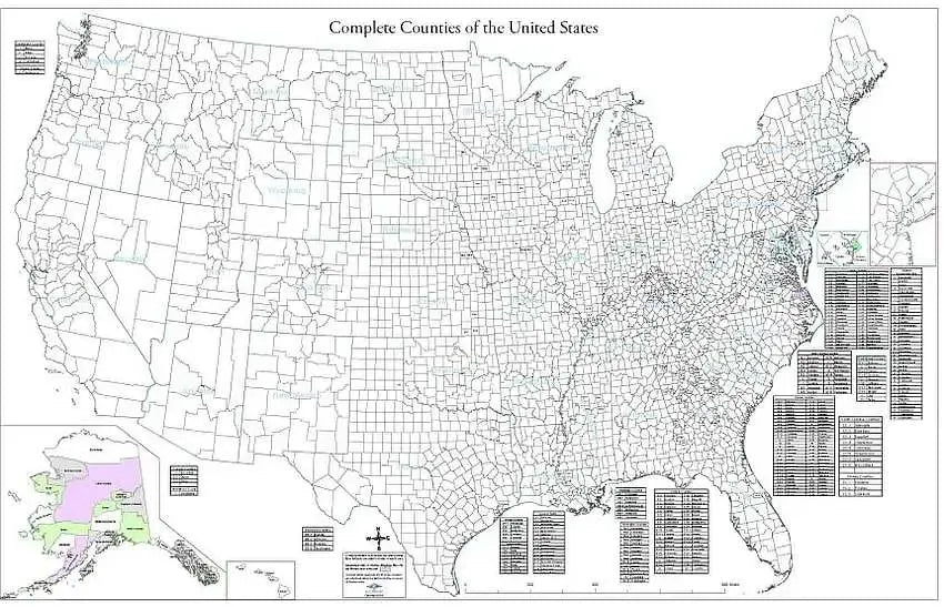 County Maps Labeled United States Complete County Map – Metsker Maps
