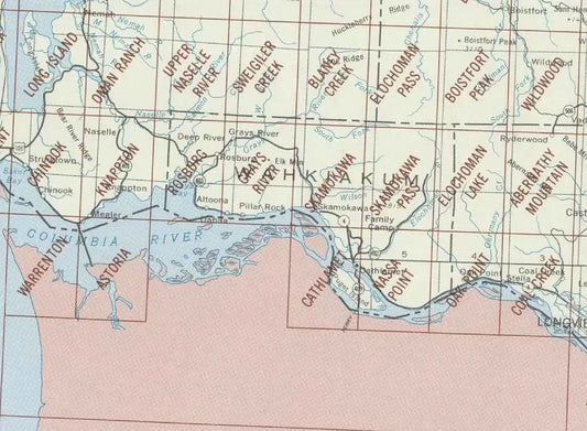 Astoria WA Area 1:24K USGS Topo Maps