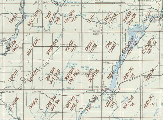 Banks Lake Area 1:24K USGS Topo Maps