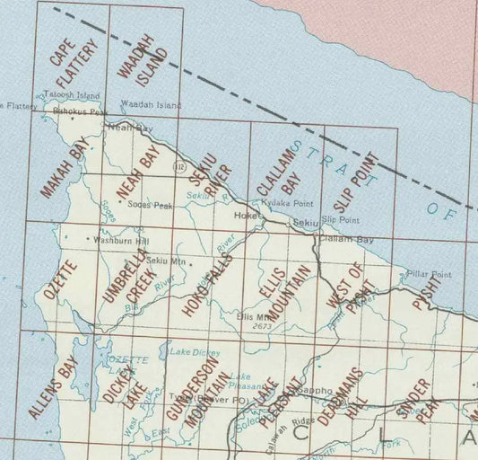 Cape Flattery Area USGS 1:24K Topo Maps