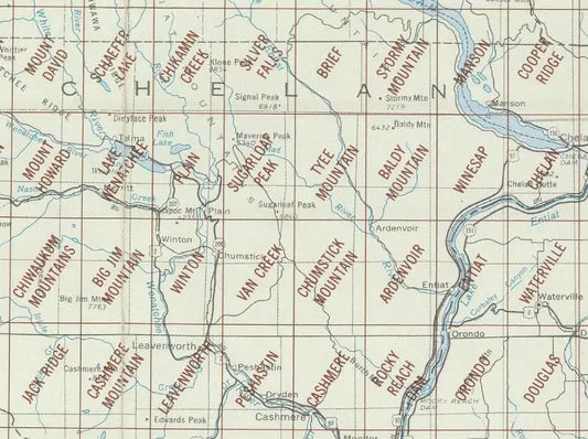 Chelan Area 1:24K USGS Topo Maps