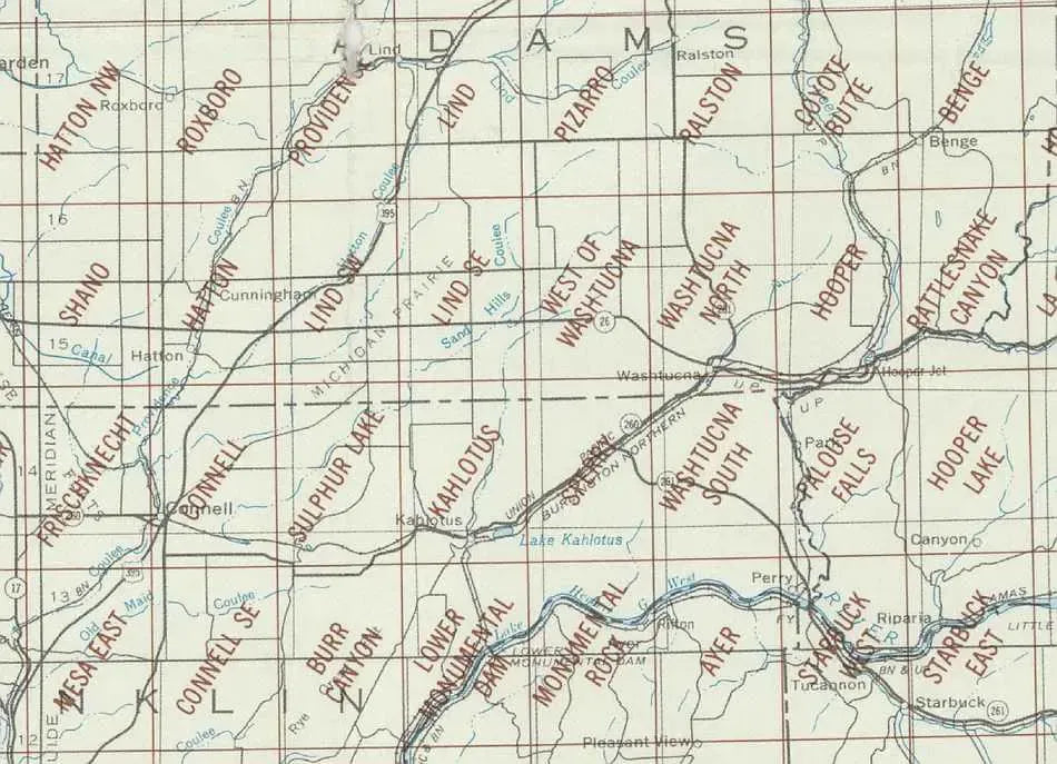 Connell Area 1:24K USGS Topo Maps