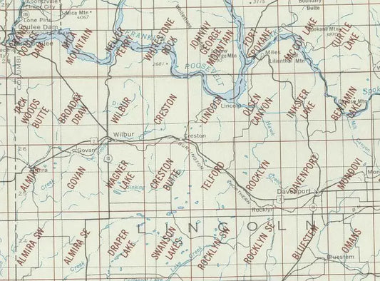 Coulee Dam Area 1;24K USGS Topo Maps