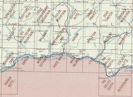 Hood River WA Area 1:24K USGS Topo Maps