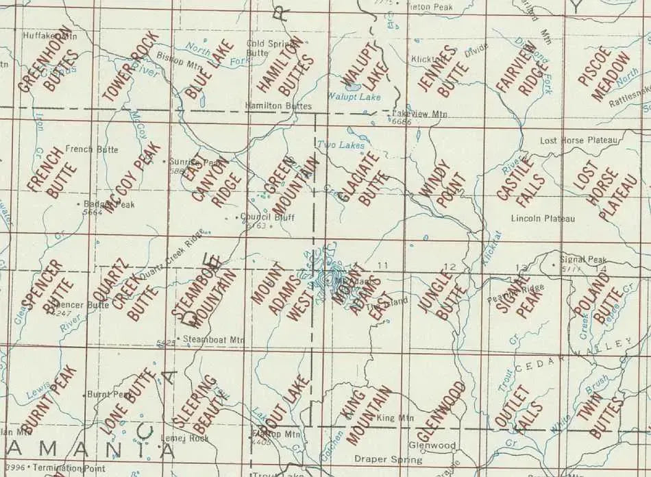 Mount Adams Area 1:24K USGS Topo Maps