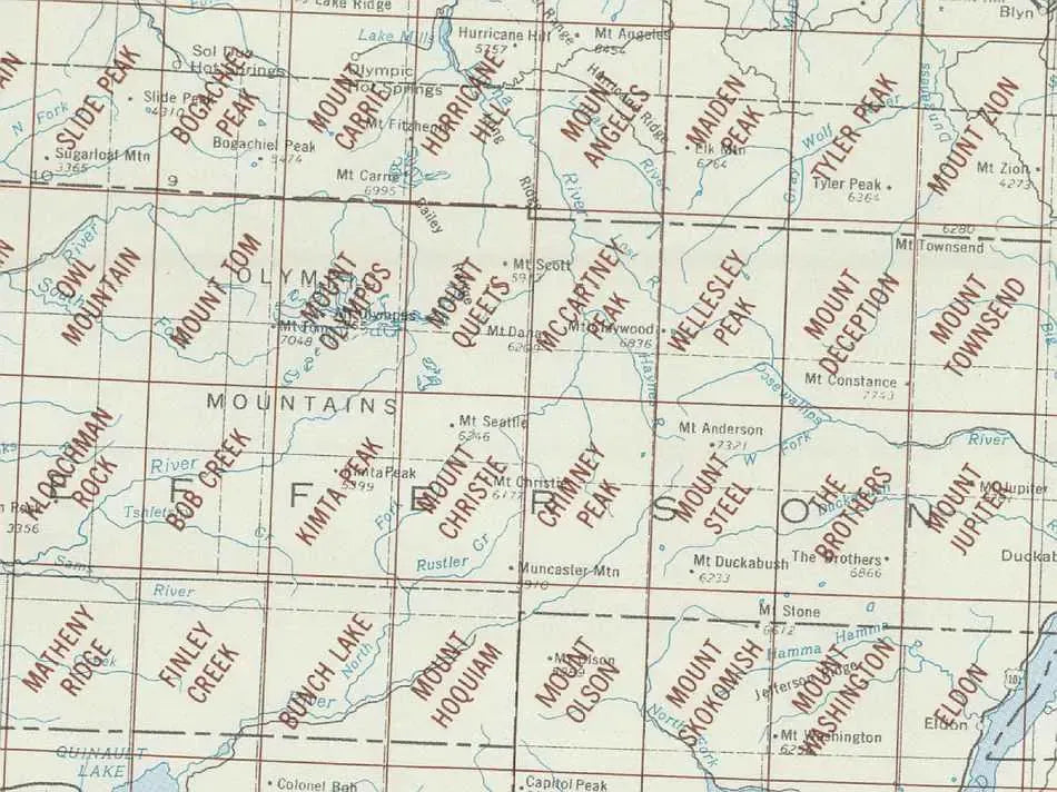 Mount Olympus Area 1:24K USGS Topo Maps
