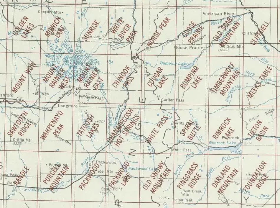 Mount Rainier Area 1:24K USGS Topo Maps